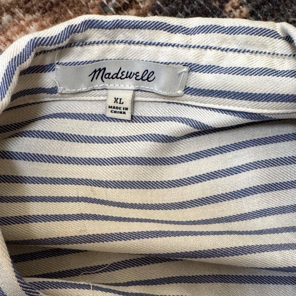 Madewell Blue and White Striped Shirt - Picture 2 of 2